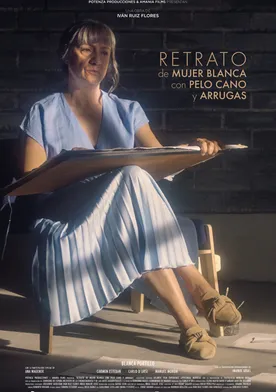 Poster de Retrato de mujer blanca con pelo cano y arrugas