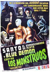 Poster de Santo el enmascarado de plata y Blue Demon contra los monstruos